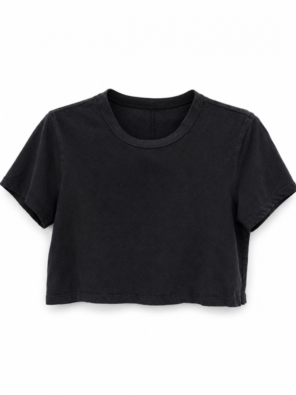 Lululemon Black Cropped T Shirt Size M 8 10 Athletic Top